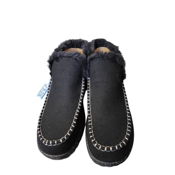 Hey Dude Denny Wool Faux Shearling Boot Black Slip On Comfy Ankle Womens Size 11 - Picture 5 of 8